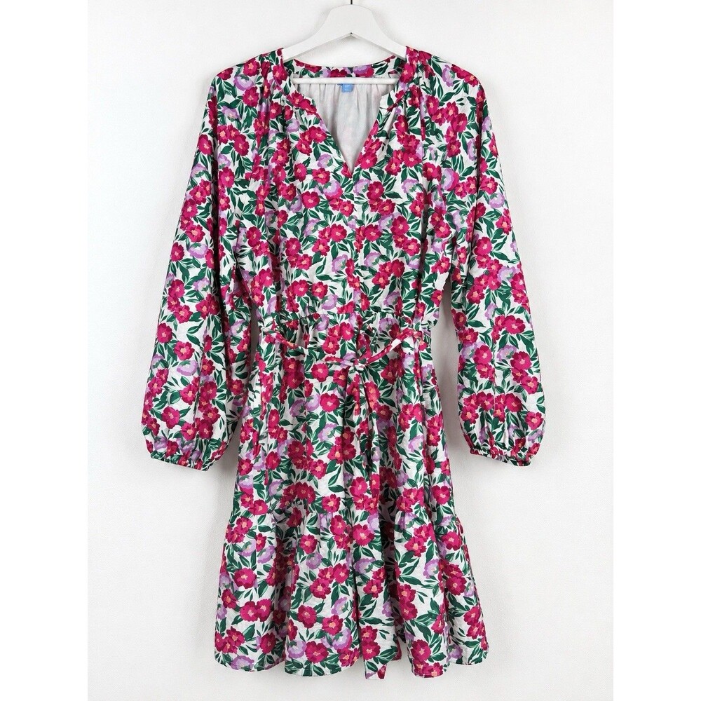 Draper James Women’s Size L Floral Tie Waist V-Neck